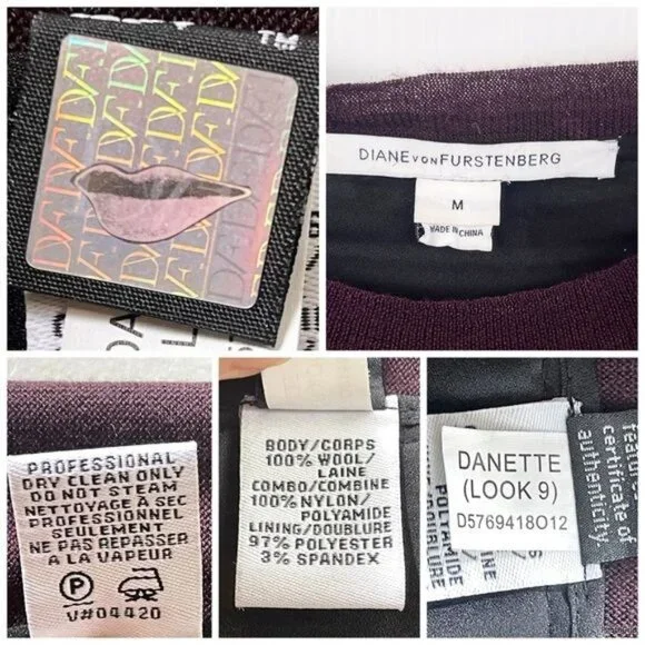 Diane Von Furstenberg Danette Sequin Purple Bodycon wool Sweater Dress Medium - Picture 5 of 10